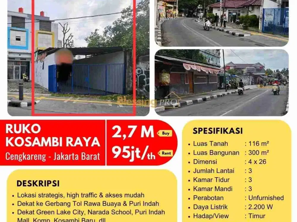 Ruko strategis di pinggir jalan Raya