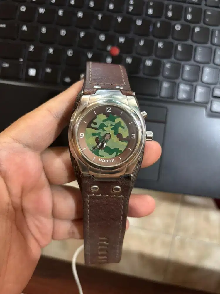Jam Tangan Fossil Big Tic BG-2143 Original – Camo Dial – Leather Strap