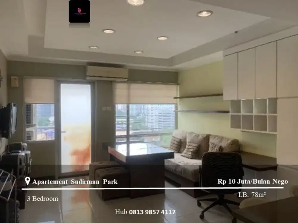 Disewakan Apartement Sudirman Park Low Floor 3BR Full Furnished