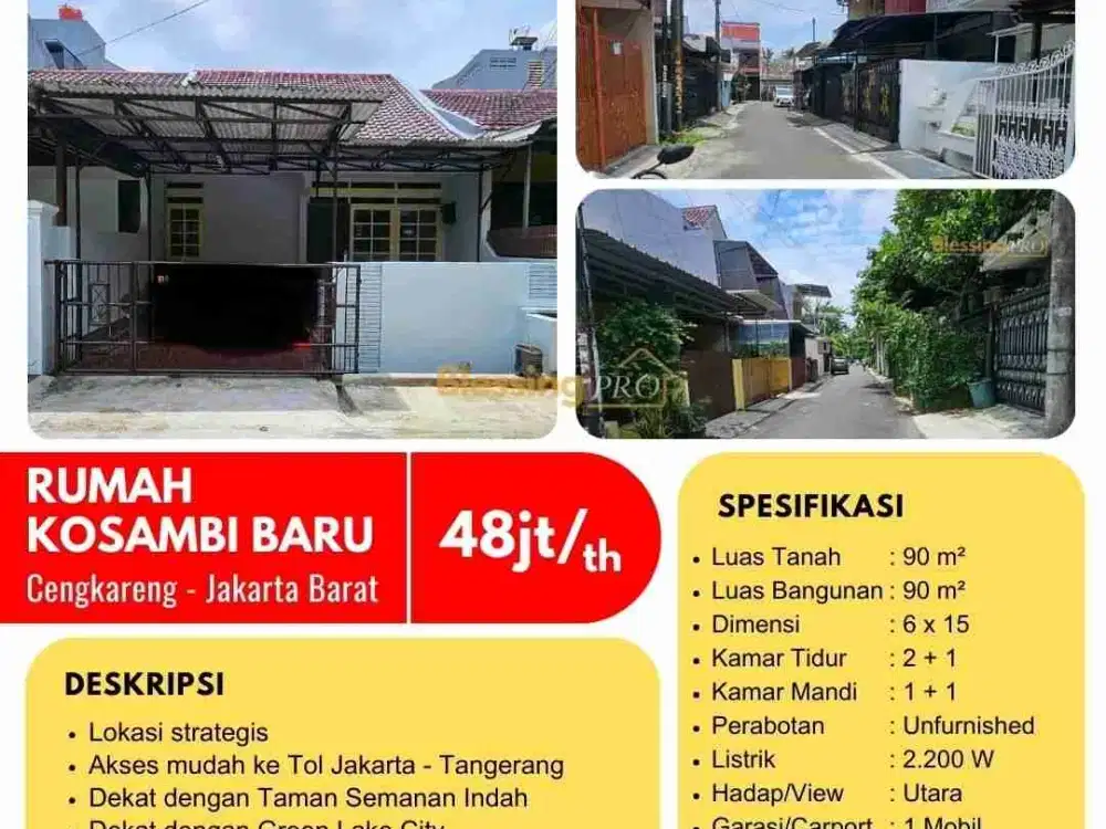 Disewakan rumah duri Kosambi Jakarta Barat