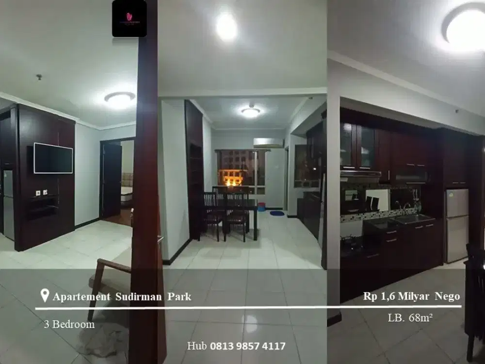 Dijual Apartement Sudirman Park Low Floor 3BR FF