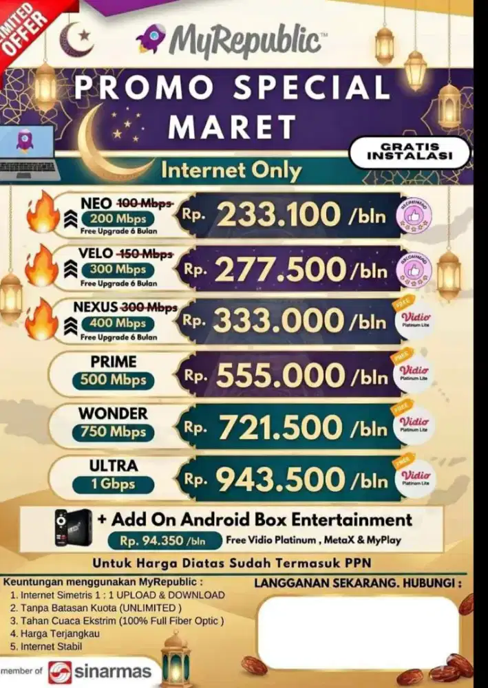PEMASANGAN BARU WIFI MY REPUBLIC