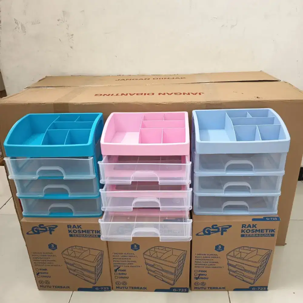 Rak Kosmetik Warna Serbaguna 3 Laci