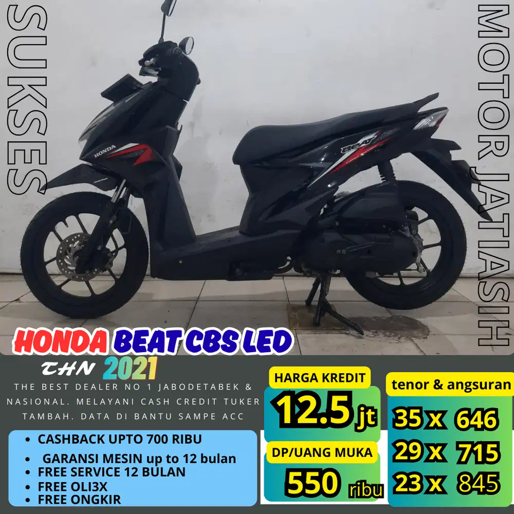 PROMO (SUKSES MOTOR) ANGSURAN TERMURAH DP HONDA BEAT CBS LED 2021