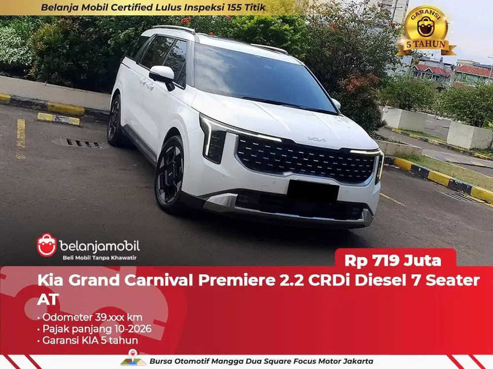 [ GARANSI 5TH ] Kia Grand Carnival Premiere 2.2 7 Seater 2024/2025