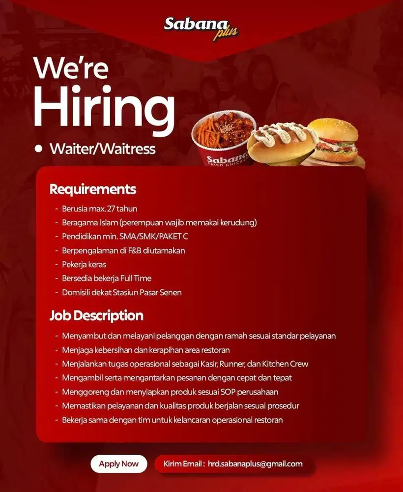 Waiter / pelayan toko