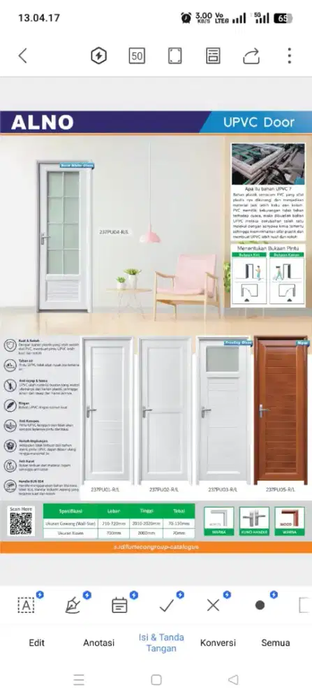 Pintu Kamar Mandi Upvc