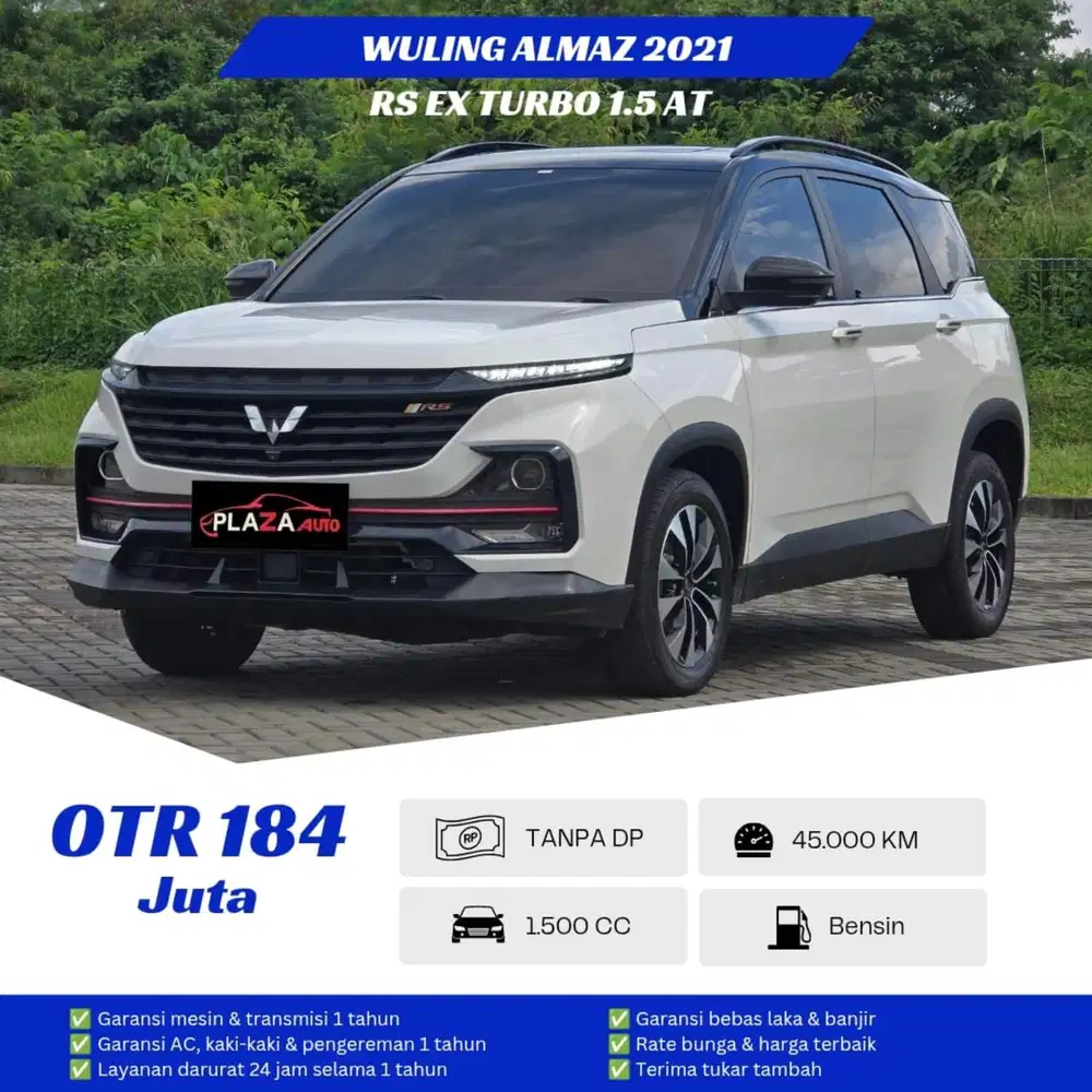 Wuling Almaz 2021
RS 1.5 Matic TANPA DP Rate bunga ISTIMEWAH