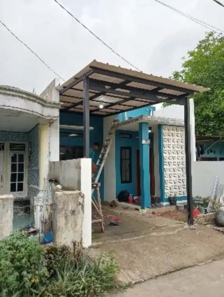 Kanopi baja ringan atap alderon, spandek pasir dan polos