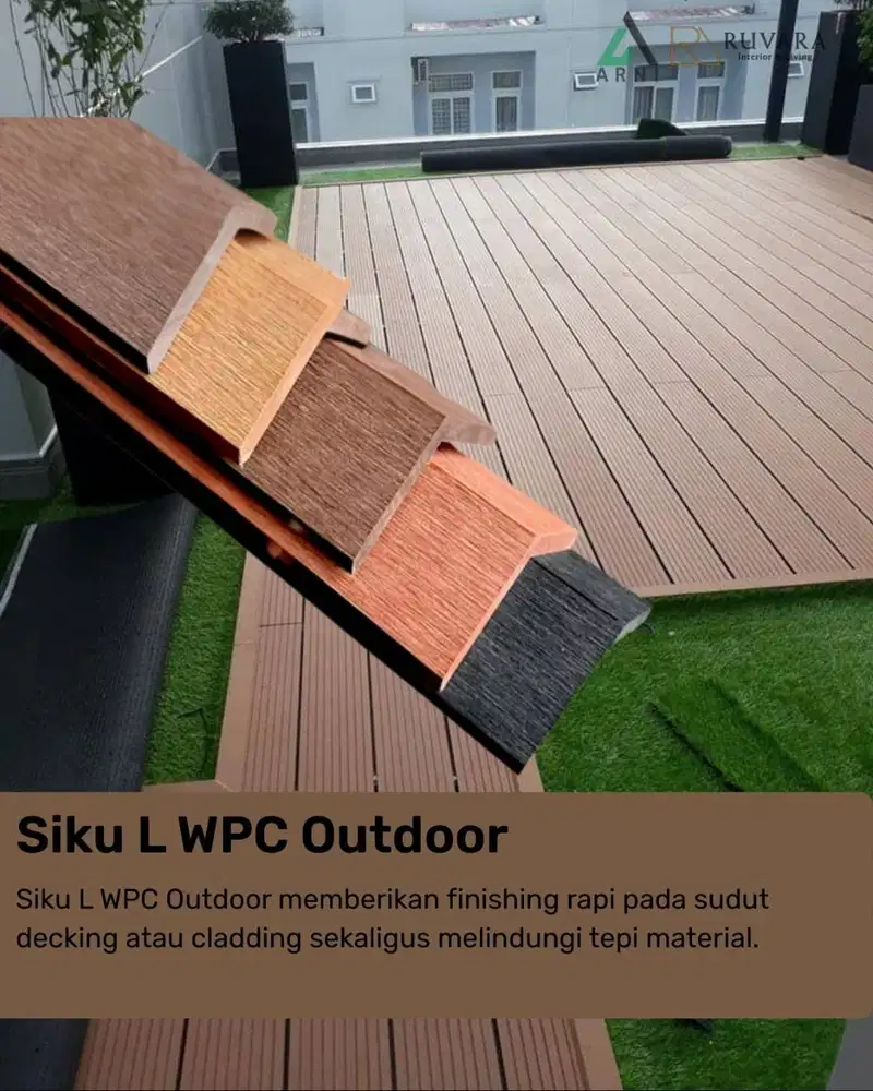 Siku L WPC Outdoor / List Sudut Decking / Cladding WPC Finishing Tepi
