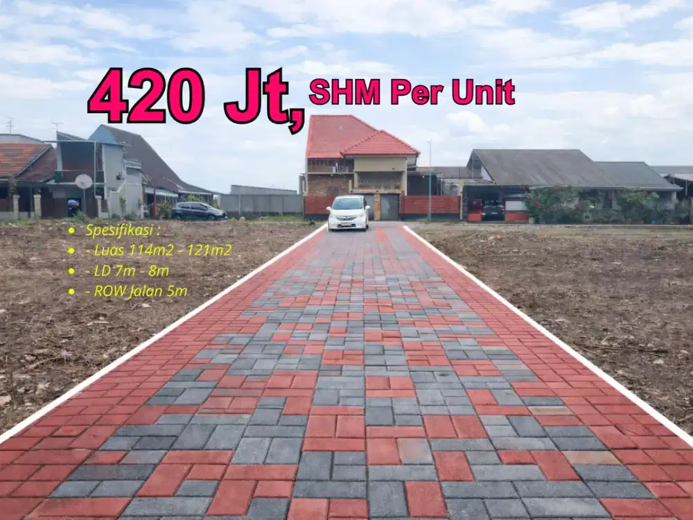 Sudah SHM Per Unit Langsung AJB AMAN. Tanah Di Dekat RSA UGM