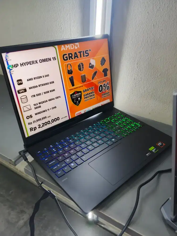 LAPTOP HP HYPERX OMEN 15 RYZEN 5 RTX5050 | BISA CICILAN CUKUP KTP SAJA