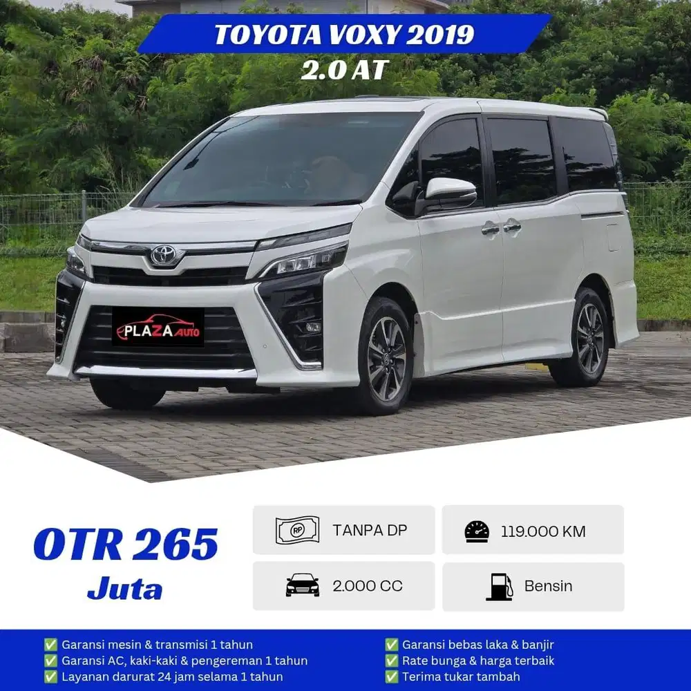 Toyota Voxy 2019 2.0 Automatic Mobil siap pakai dan bergaransi