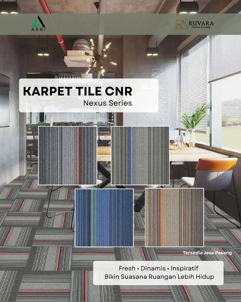 Karpet Tile Nexus Series 50 x 50 cm – Carpet Tile Kantor Modern 20pcs