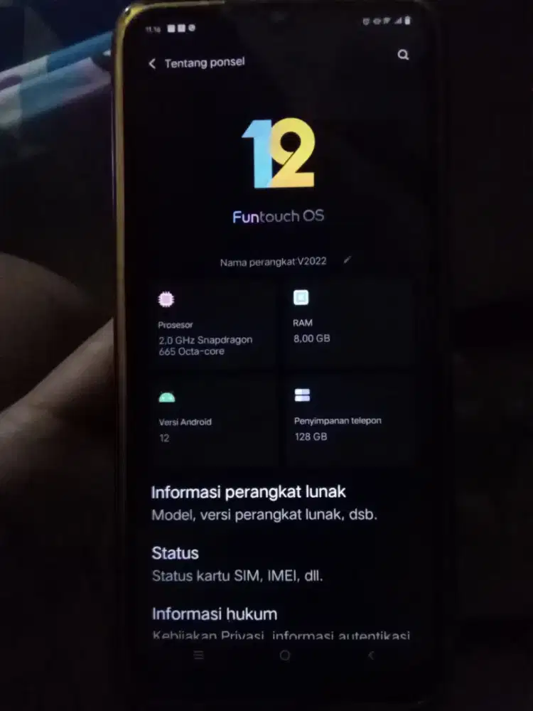 Vivo v20se minus finger