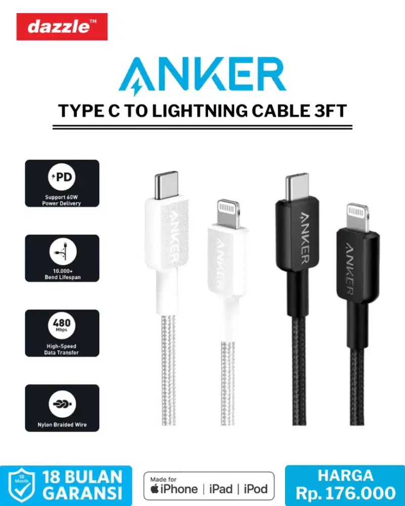 UGREEN TYPE C TO LIGHTNING 3FT CABLE MFi