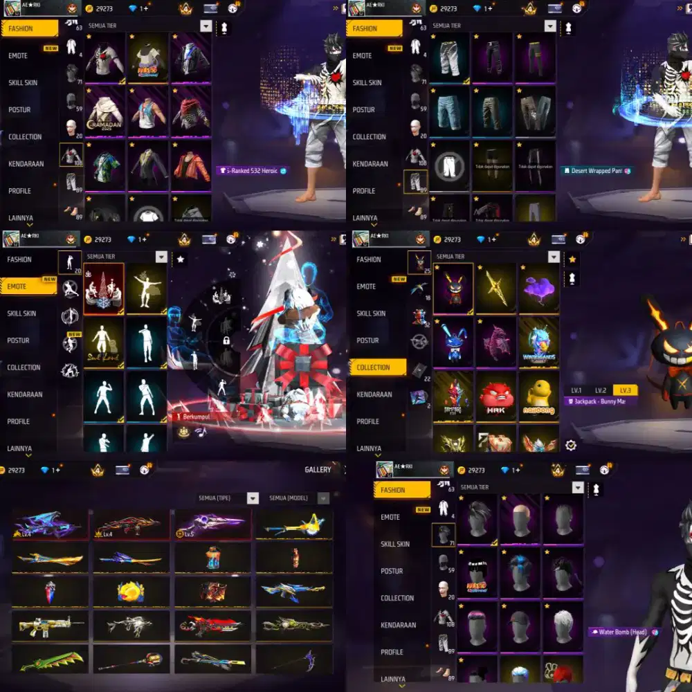 Jual akun ff murah meriah yg minat lansung inbok