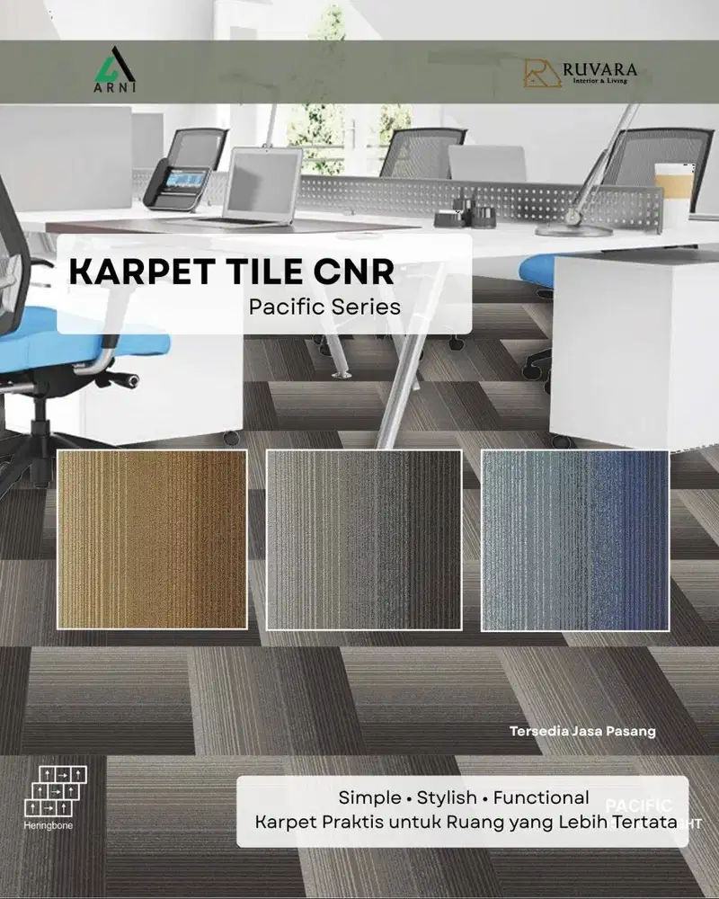 Karpet Tile Pacific Series 50 x 50cm – Carpet Tile Kantor Modern 20pca