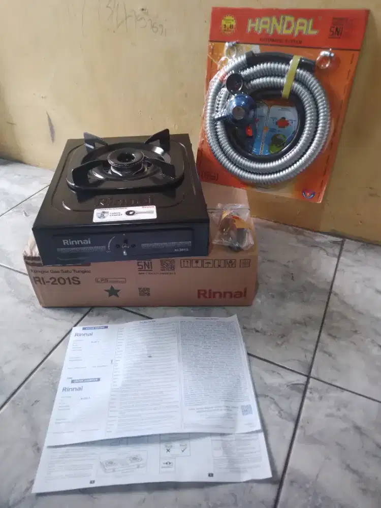 KOMPOR RINNAI 1 TUNGKU SET SELANG REGULATOR