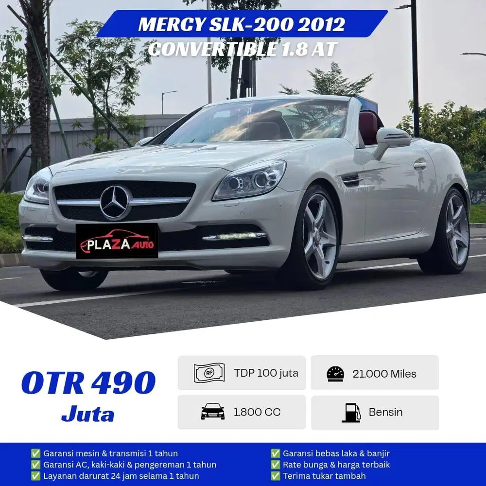Mercedes Benz SLK-200 2012 Convertible 1.8 Automatic Mobil siap pakai