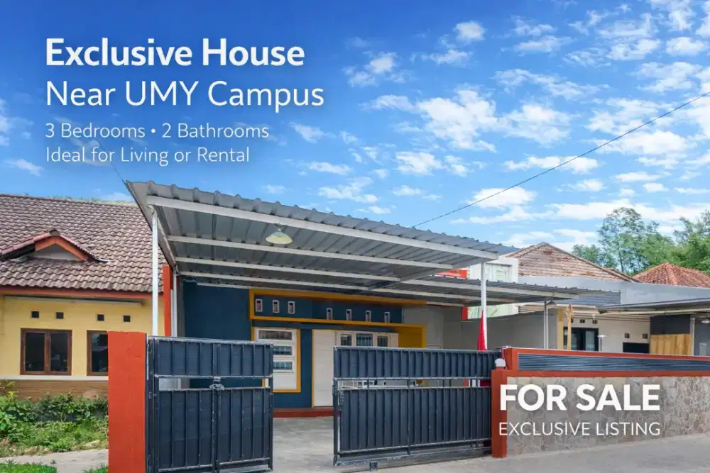 Rumah Dekat UMY LT 172 m2 | Harga < 1M | Cocok Hunian / Kos