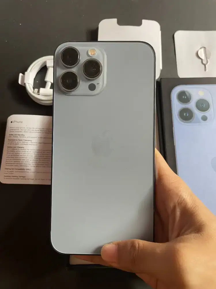 iPhone 13 Pro Max 128Gb Sierra Blue All Operator Fullset Mulus Nominus