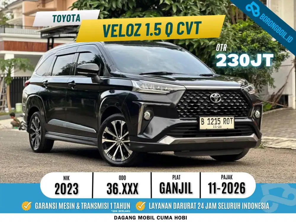 Toyota Veloz Q 1.5 Non TSS CVT 2023 Black Metalic hitam xenia  xpander