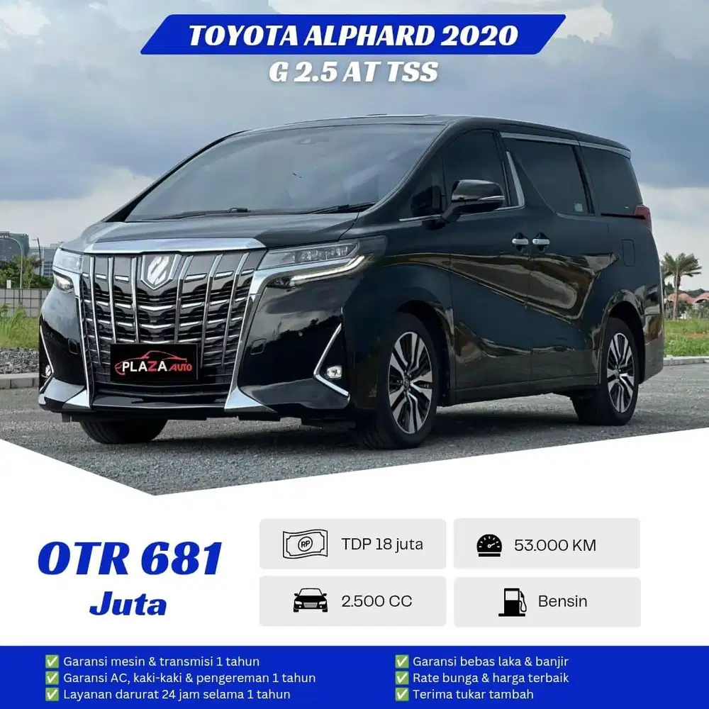 Toyota Alphard 2020 G ATPM TSS 2.5 Automatic  Mobil siap pakai