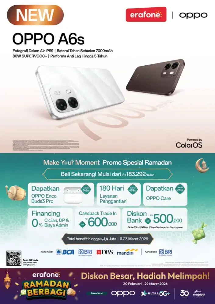 New Oppo A6s bisa Cash, Kredit, Tuker tambah