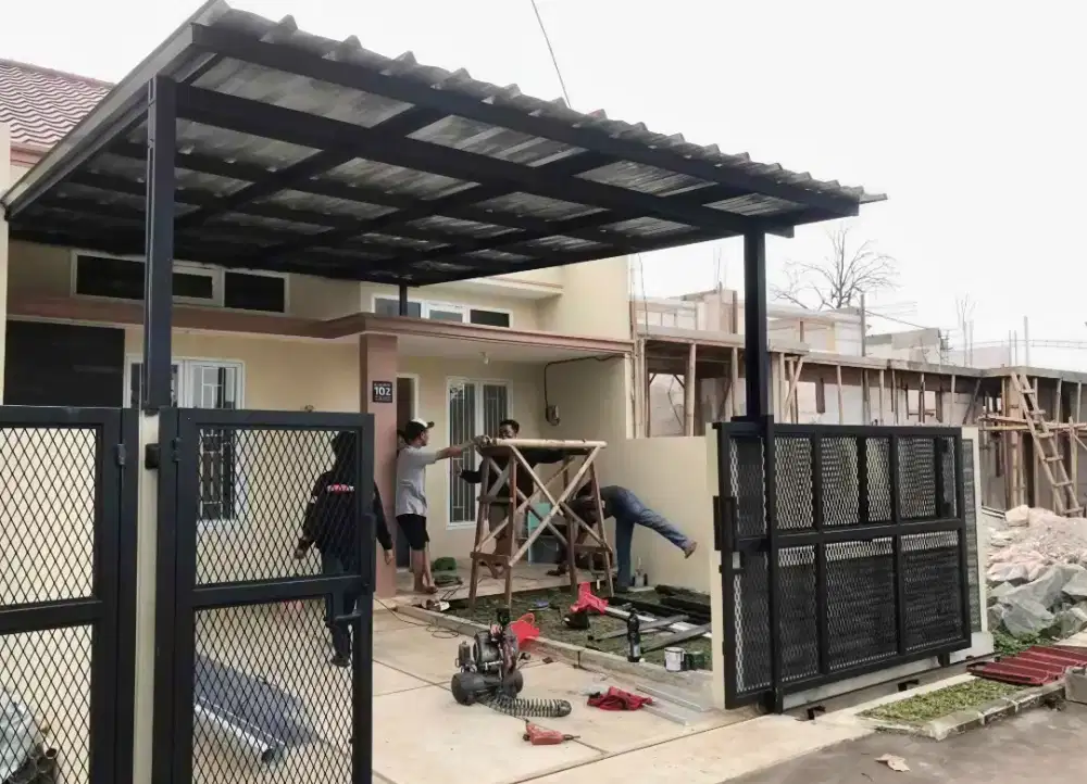 Kanopi rangka baja ringan