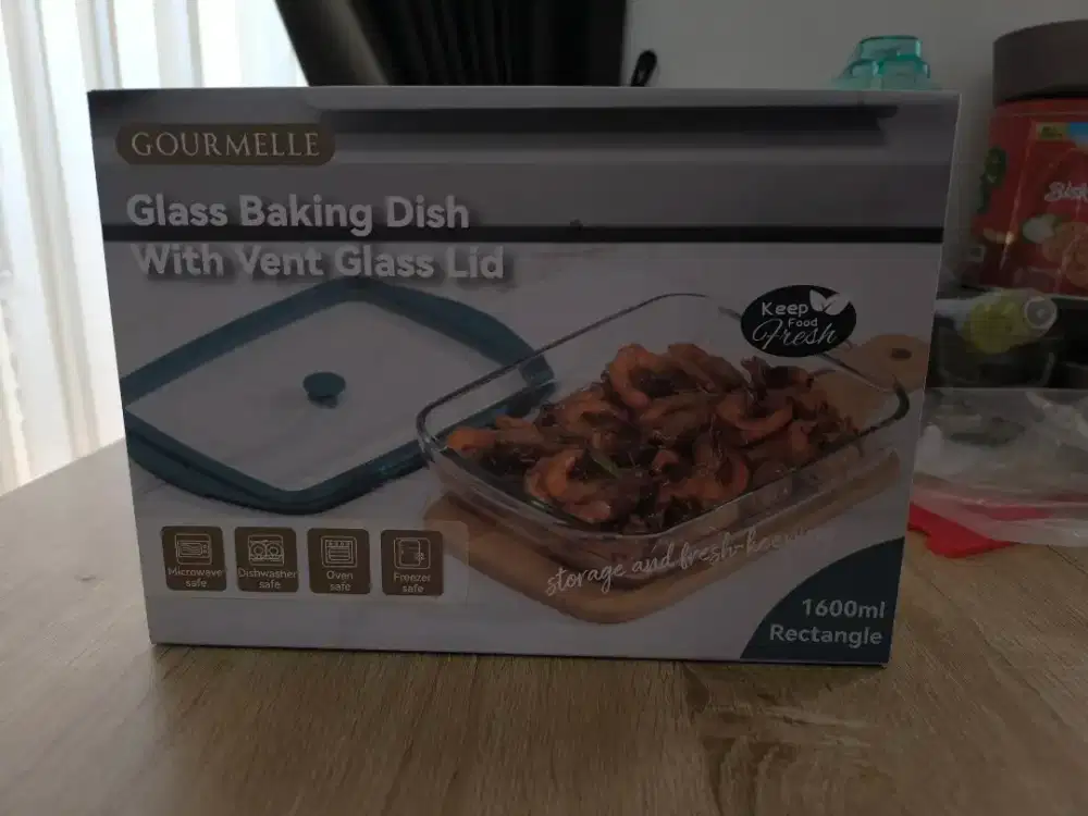 GOURMELLE Rectangle Glass Baking Dish 1600ml