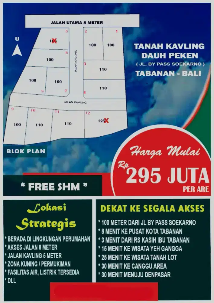 Di jual tanah kavling murah dan strategis di kota tabanan