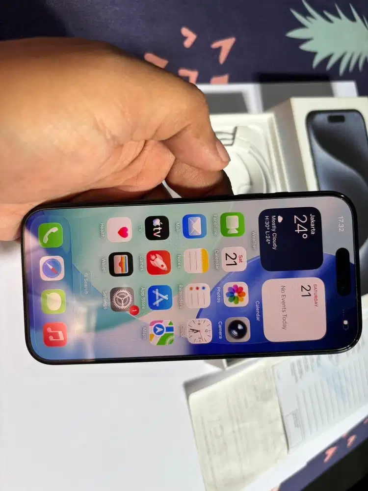 iPhone 15 Pro 128 ex Resmi Digimap Blue Titanium Like New
