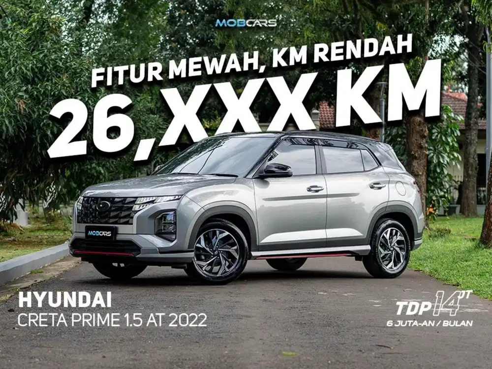 TERMURAH! LOW KM CRETA PRIME 1.5 AT 2022 ABU-ABU MOBCARS