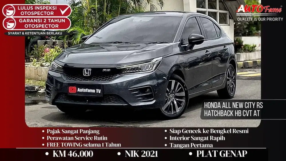 Honda All New City RS Hatchback HB CVT AT NIK 2021 Akhir Gray On Black