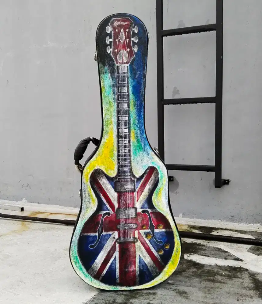 Gitar hardcase custom painting bekas second sepeda jadul antik vintage