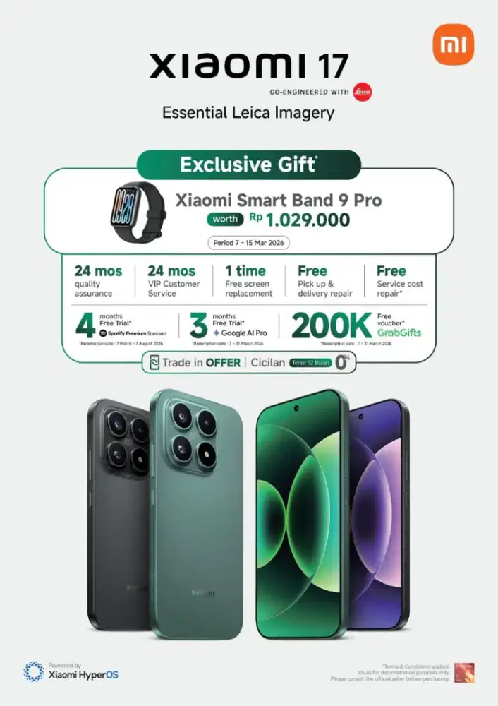 Pre-Order terbaru Xiaomi 17 series free smart band 9 pro