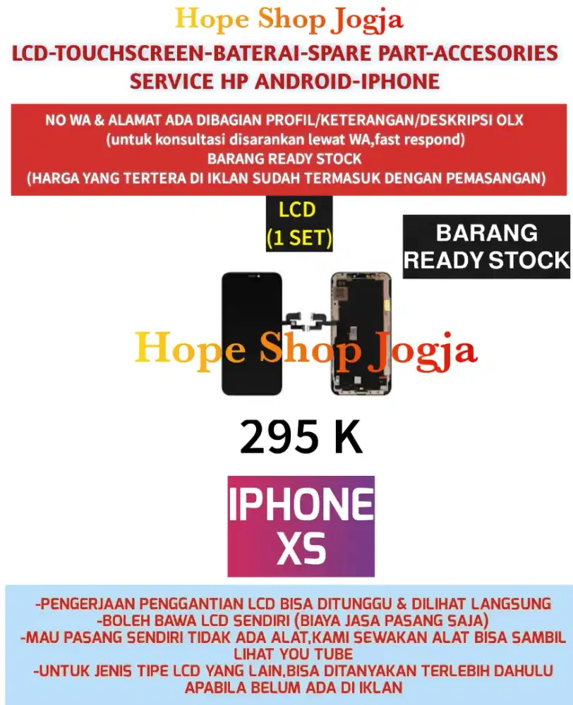 Service Iphone/Ganti Touchscreen/Baterai-LCD Iphone XS