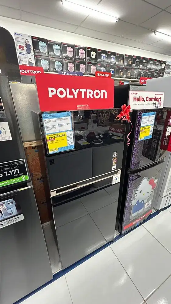 Cicilan kulkas polytron 186 L inverter