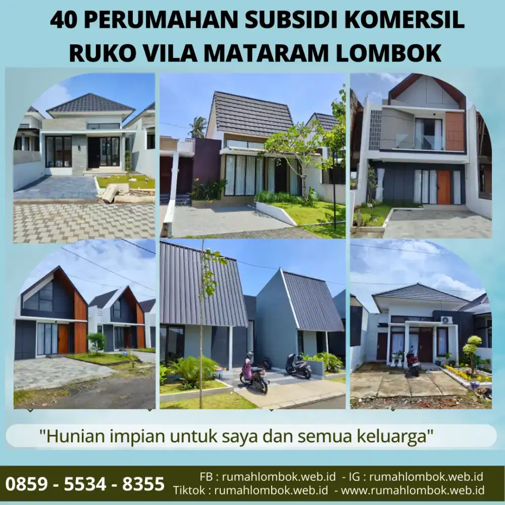RUMAH SUBSIDI KOMERSIL RUKO TOKO MATARAM LOMBOK