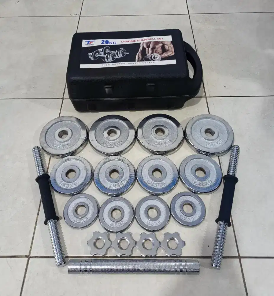 Dumbble set chrome 20kg 30kg 50kg