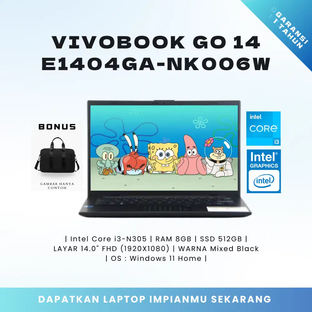 VivoBook Go 14 E1404GA-NK006W Intel Core i3-N305 RAM 8GB SSD 512GB