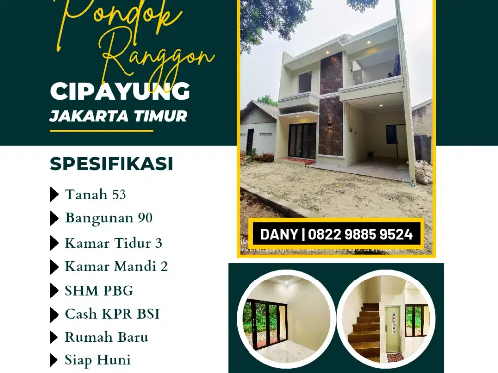 Dijual Rumah Siap Huni Cipayung Jakarta Timur
