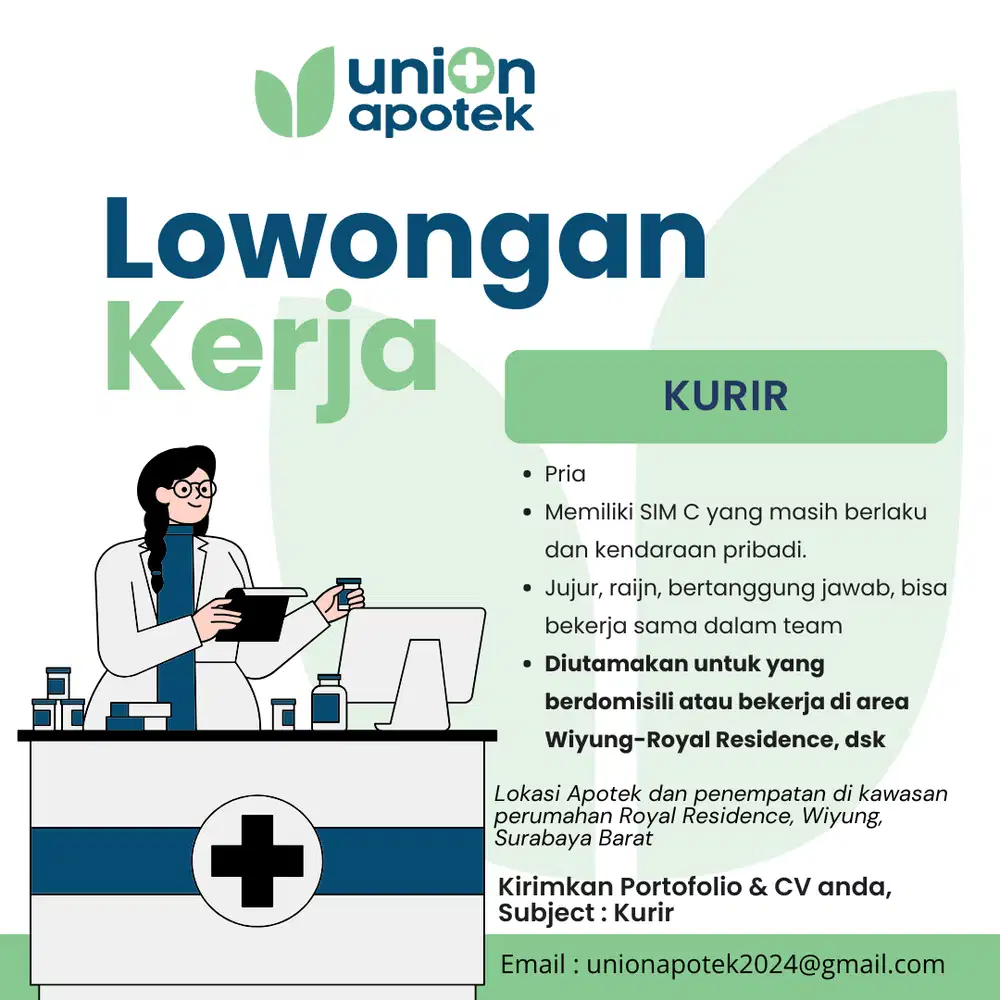 Lowongan Kurir Freelance untuk Apotek di Wiyung Surabaya