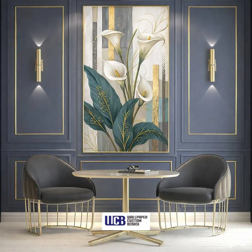 Wallpaper Custom Motif Bunga Elegan & Mewah