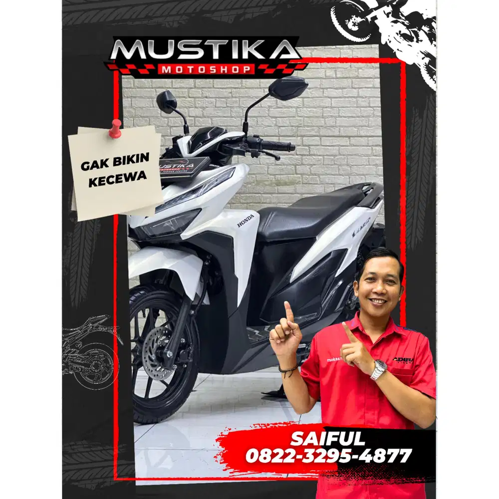 Perfect Condition!!Honda Vario 125 iss 2022 White N Kota Mulus-Mustika