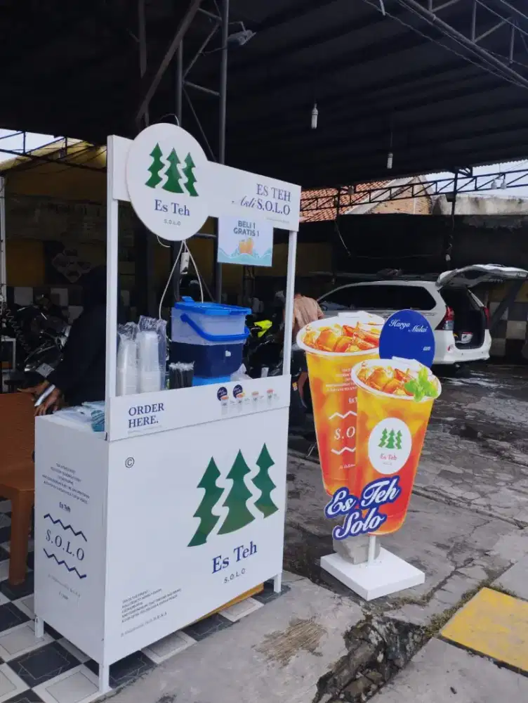 Paket Usaha Siap Jualan Es Teh Solo Booth Potrable