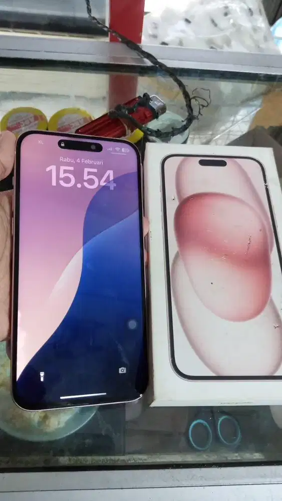 Iphone 15plus 128gb ibox garansi april 2026 pink