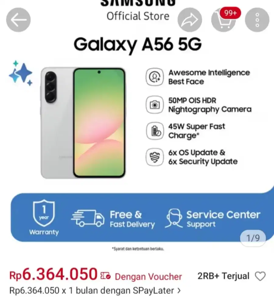 Hp samsung A56 BARU