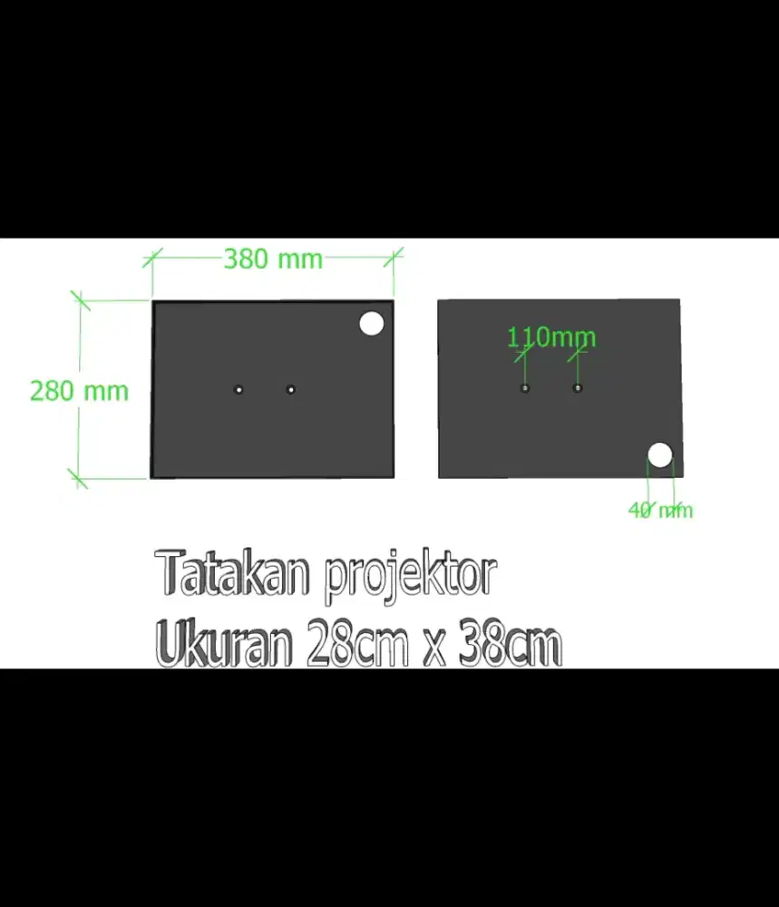 Habiskan stok nanpam nampan projektor proyektor 38 x 28 panjang lebar